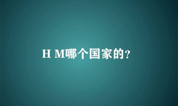 H M哪个国家的？