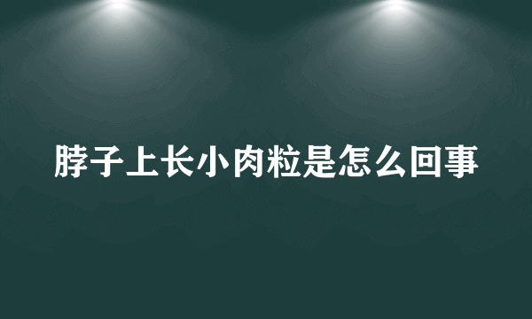 脖子上长小肉粒是怎么回事