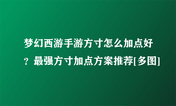 梦幻西游手游方寸怎么加点好？最强方寸加点方案推荐[多图]