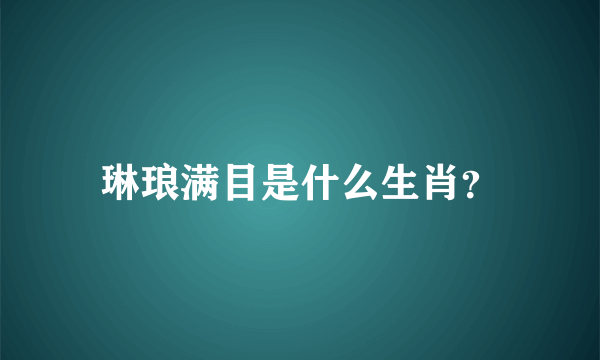 琳琅满目是什么生肖？