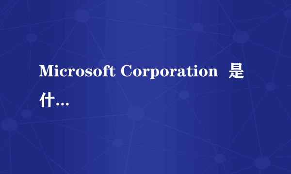 Microsoft Corporation  是什么有谁可以解释下吗