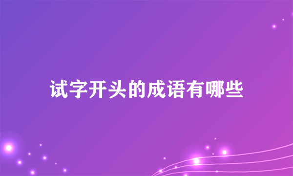 试字开头的成语有哪些