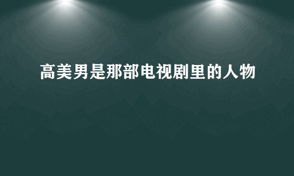 高美男是那部电视剧里的人物