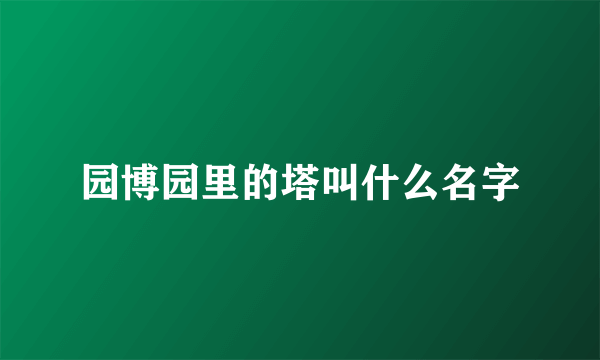 园博园里的塔叫什么名字