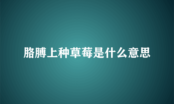 胳膊上种草莓是什么意思