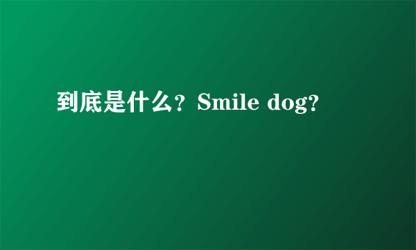 到底是什么？Smile dog？