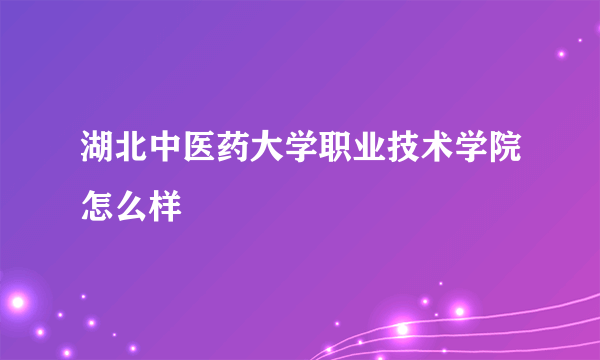 湖北中医药大学职业技术学院怎么样