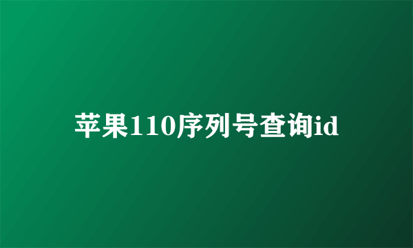 苹果110序列号查询id