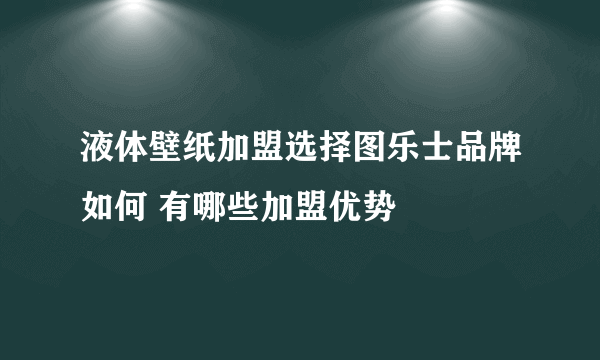 液体壁纸加盟选择图乐士品牌如何 有哪些加盟优势