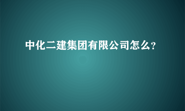 中化二建集团有限公司怎么？