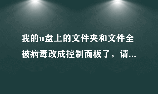 我的u盘上的文件夹和文件全被病毒改成控制面板了，请问各位有没有解决方案？