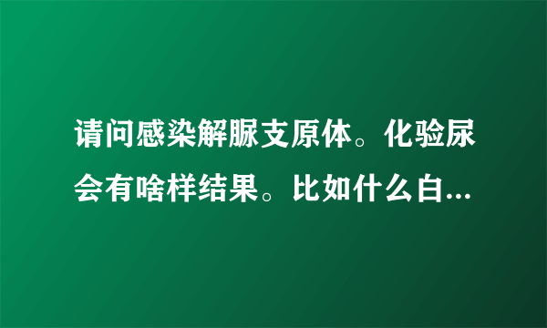 请问感染解脲支原体。化验尿会有啥样结果。比如什么白细胞，尿蛋白