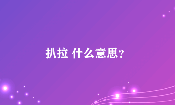 扒拉 什么意思？