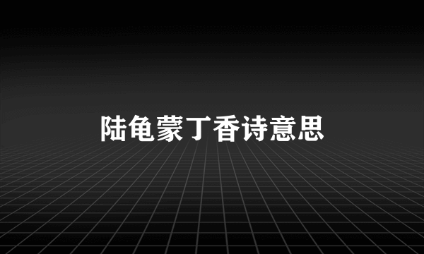 陆龟蒙丁香诗意思