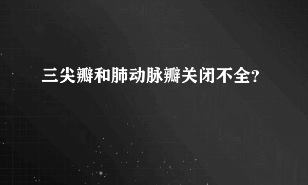 三尖瓣和肺动脉瓣关闭不全？