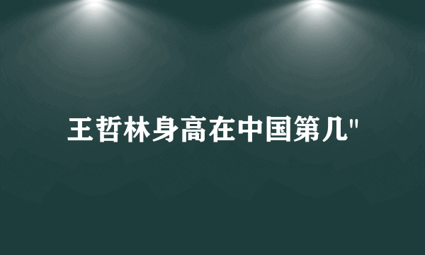 王哲林身高在中国第几