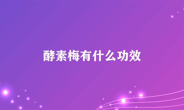 酵素梅有什么功效