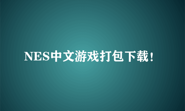 NES中文游戏打包下载！