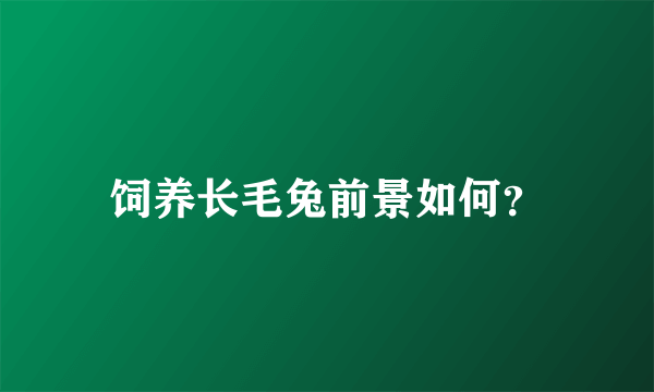 饲养长毛兔前景如何？