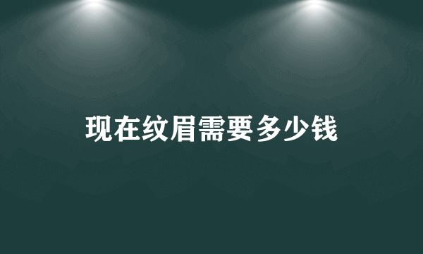 现在纹眉需要多少钱