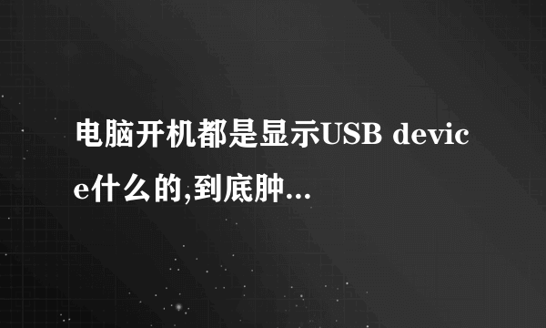 电脑开机都是显示USB device什么的,到底肿么才可以弄好?附有图