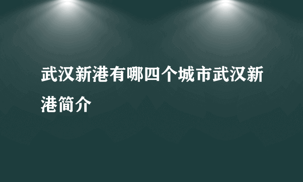 武汉新港有哪四个城市武汉新港简介