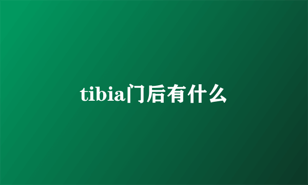 tibia门后有什么