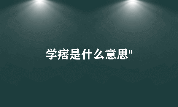 学痞是什么意思