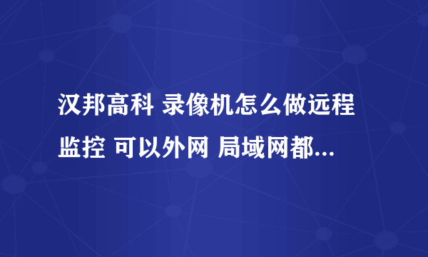 汉邦高科 录像机怎么做远程监控 可以外网 局域网都可以随时查看监控运行状态？