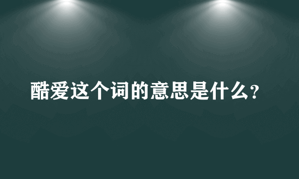 酷爱这个词的意思是什么？