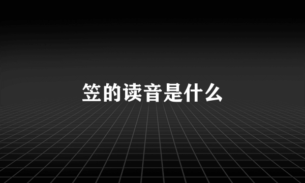 笠的读音是什么