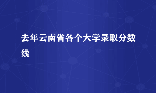 去年云南省各个大学录取分数线