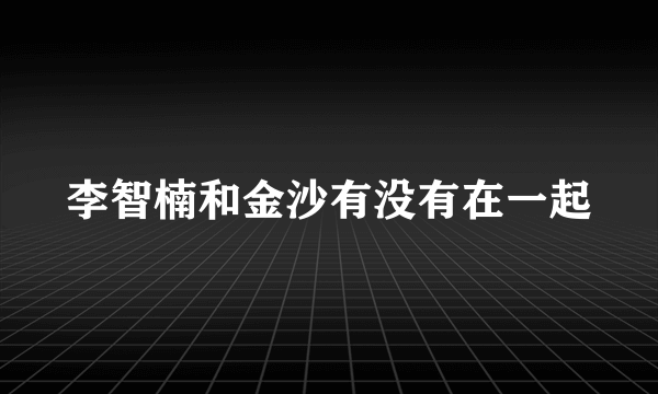 李智楠和金沙有没有在一起