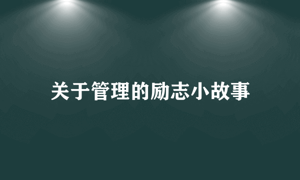 关于管理的励志小故事