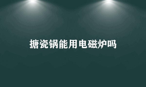 搪瓷锅能用电磁炉吗