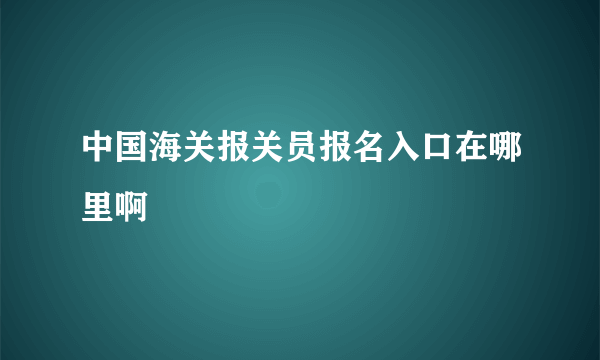 中国海关报关员报名入口在哪里啊