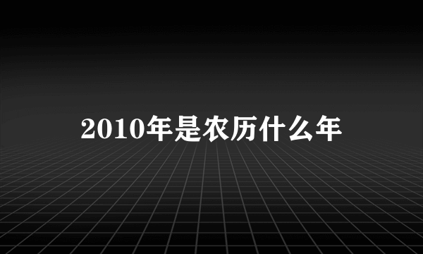 2010年是农历什么年