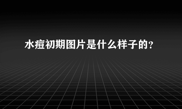 水痘初期图片是什么样子的？