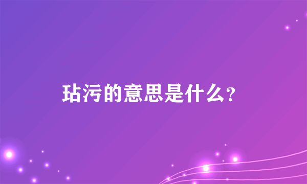 玷污的意思是什么？