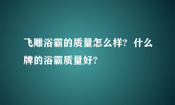 飞雕浴霸的质量怎么样?  什么牌的浴霸质量好?