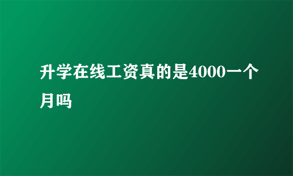 升学在线工资真的是4000一个月吗