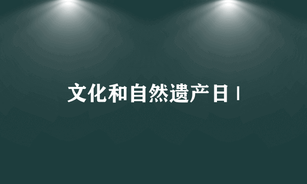 文化和自然遗产日 |