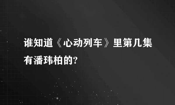 谁知道《心动列车》里第几集有潘玮柏的?