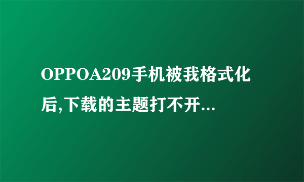 OPPOA209手机被我格式化后,下载的主题打不开了,为什么?怎样才能打开?