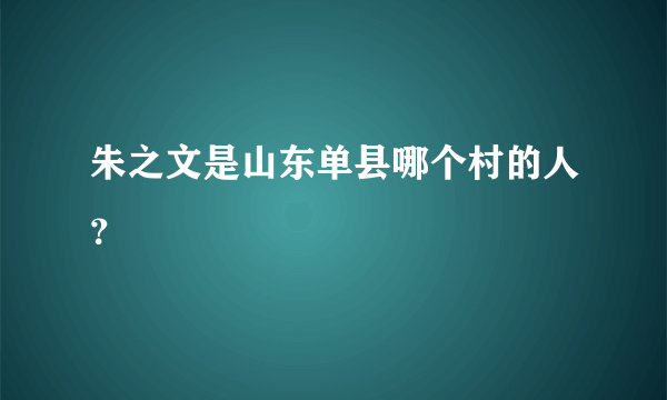 朱之文是山东单县哪个村的人？