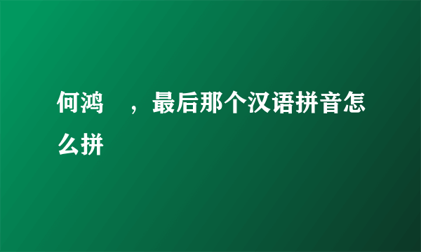 何鸿燊，最后那个汉语拼音怎么拼