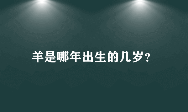 羊是哪年出生的几岁？