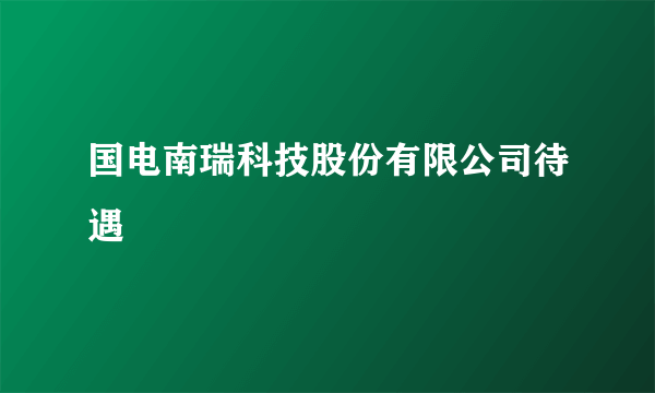 国电南瑞科技股份有限公司待遇