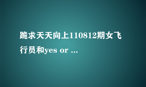 跪求天天向上110812期女飞行员和yes or no里主角走秀的背景音乐