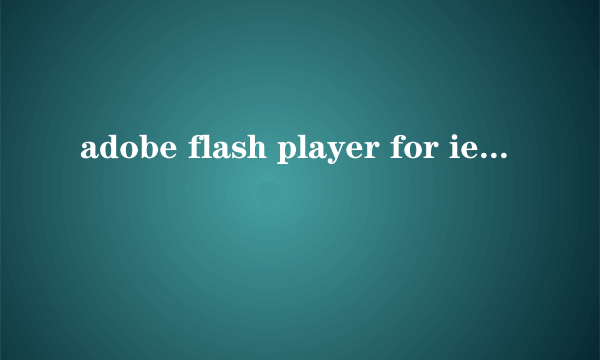 adobe flash player for ie是什么意思有什么用